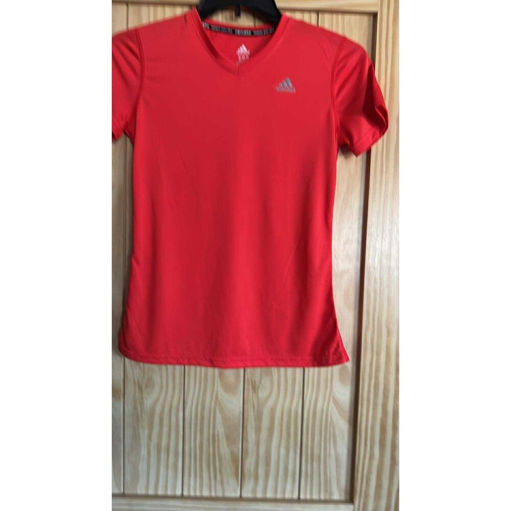 adidas Girls XL Climalite Red Short Sleeve Shirt